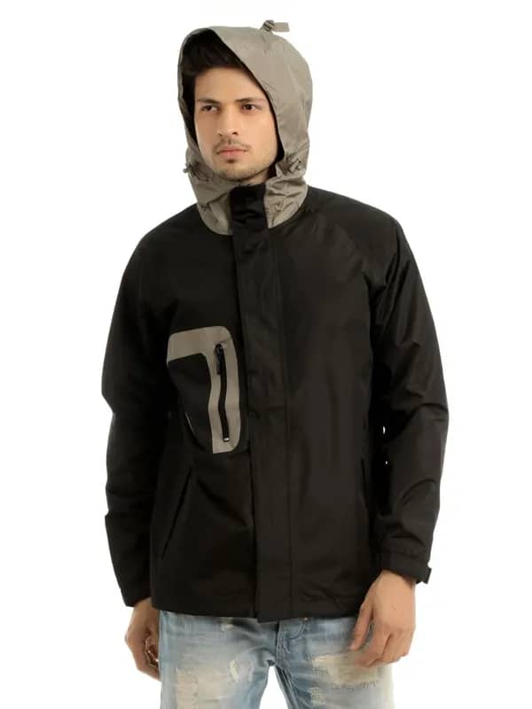 Just Natural Unisex Black Rain Jacket