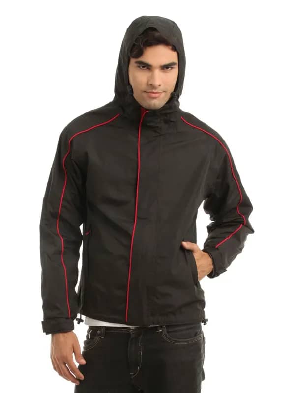 Just Natural Unisex Black and Grey Reversible Rain Jacket