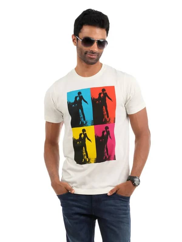 Myntra Men White Printed T-shirt