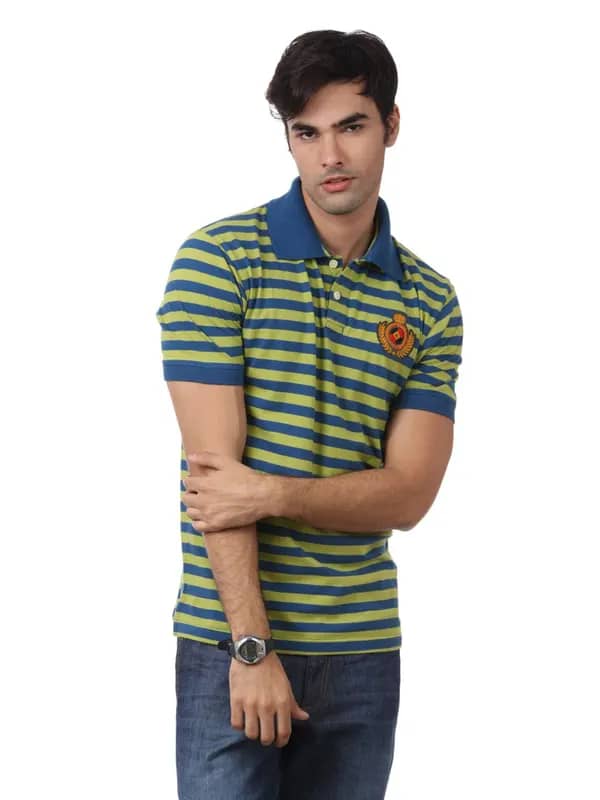 Myntra Men Blue & Green T-shirt