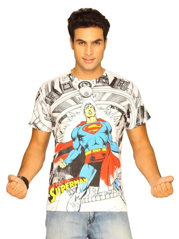 Superman Men's Crew White T-shirt