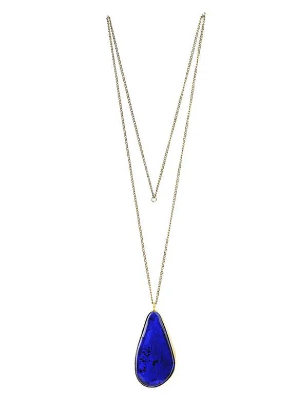 ToniQ Women Blue Pendant with Chain