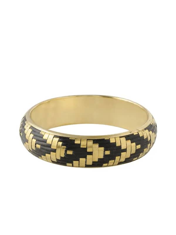 ToniQ Women Gold & Black Bangle