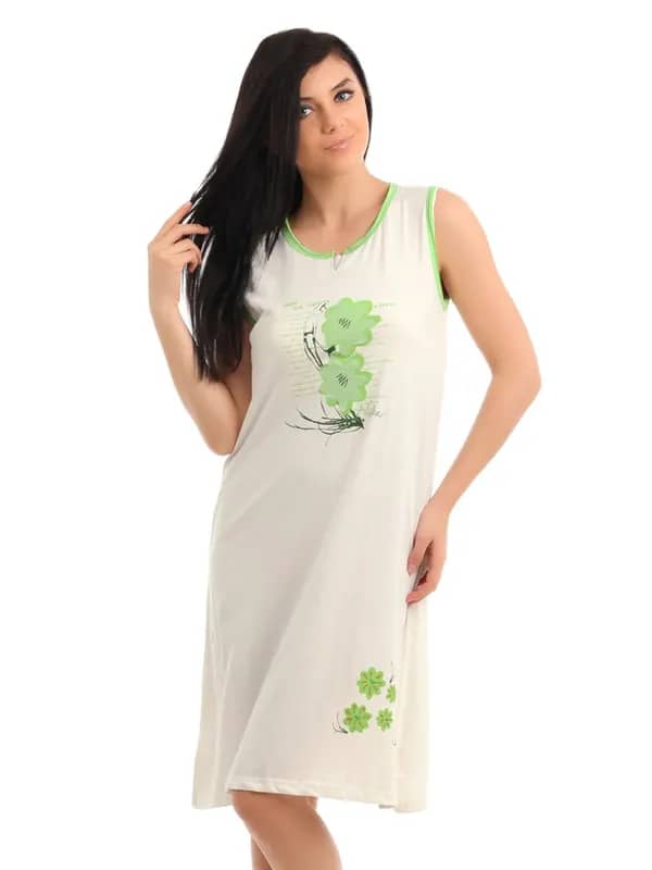Red Rose Women Off White Nightdress