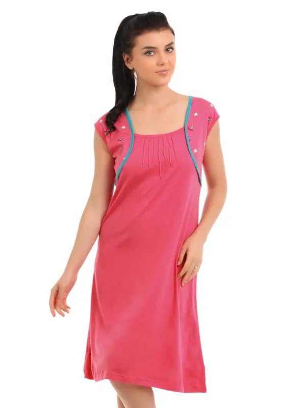 Red Rose Women Pink Nightdress