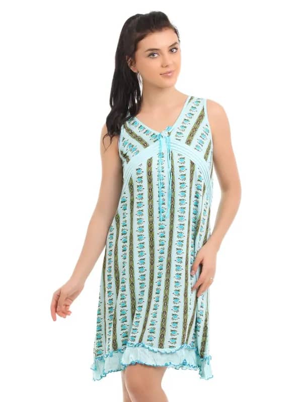 Red Rose Women Blue Nightdress