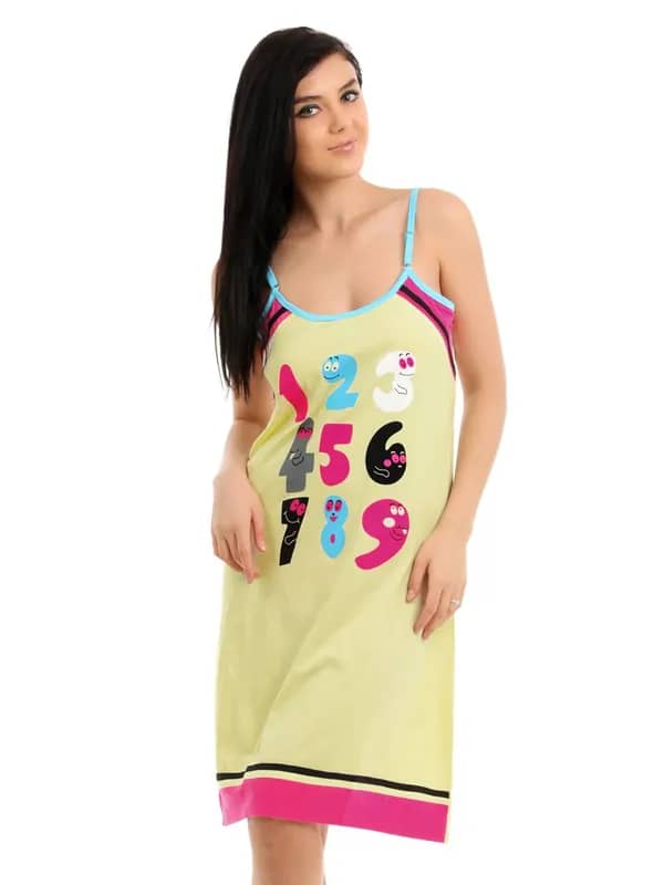 Red Rose Women Yellow Nightdress