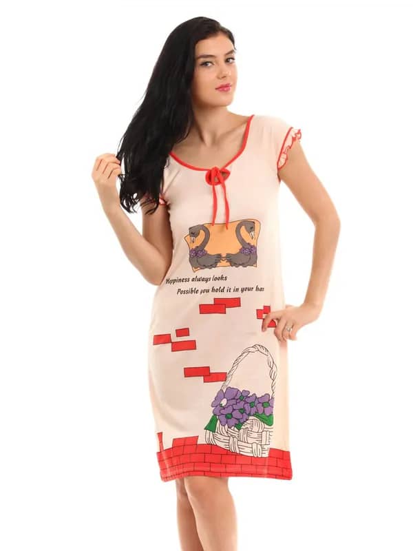 Red Rose Peach Nightdress