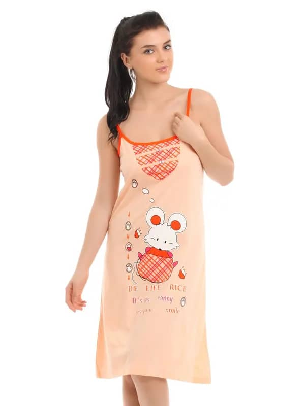 Red Rose Women Orange Nightdress