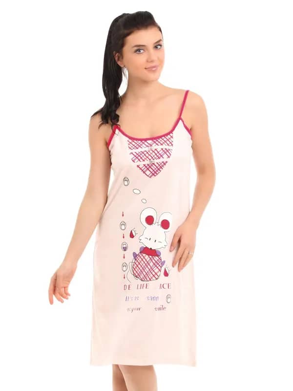 Red Rose Women Pink Nightdress