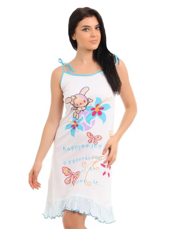 Red Rose Women Blue Nightdress