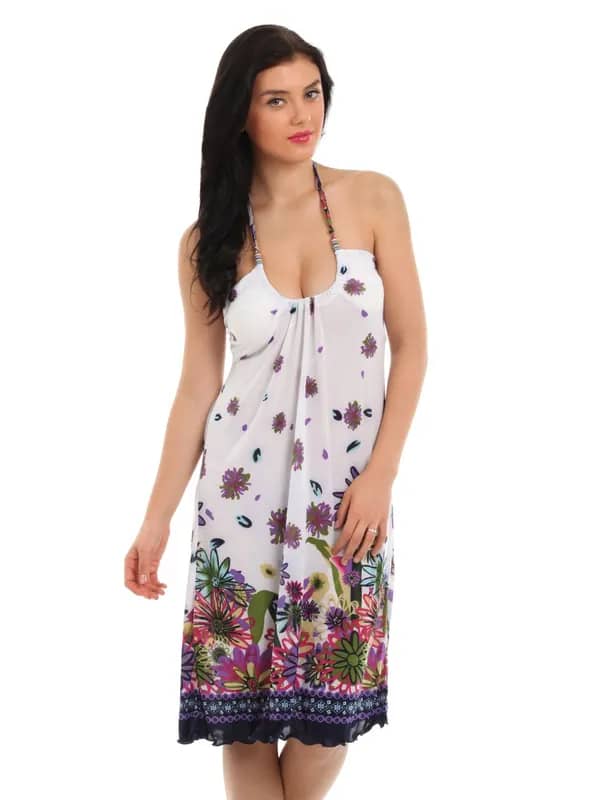 Red Rose White Printed Nightdress