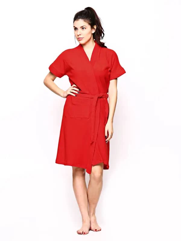 Red Rose Women Red Bathrobe