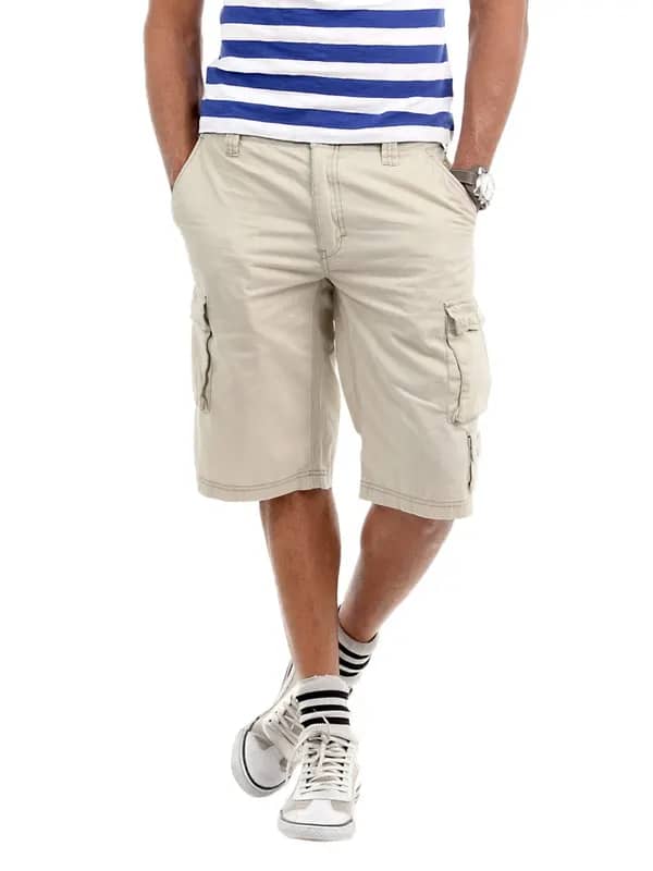 Pepe Jeans Men Cream Cargo Shorts