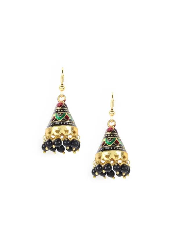 Adrika Black & Green Earrings