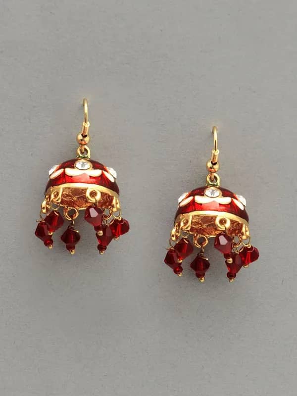 Adrika Women Red & Gold Earrings