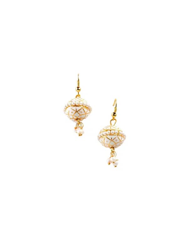 Adrika White Earrings