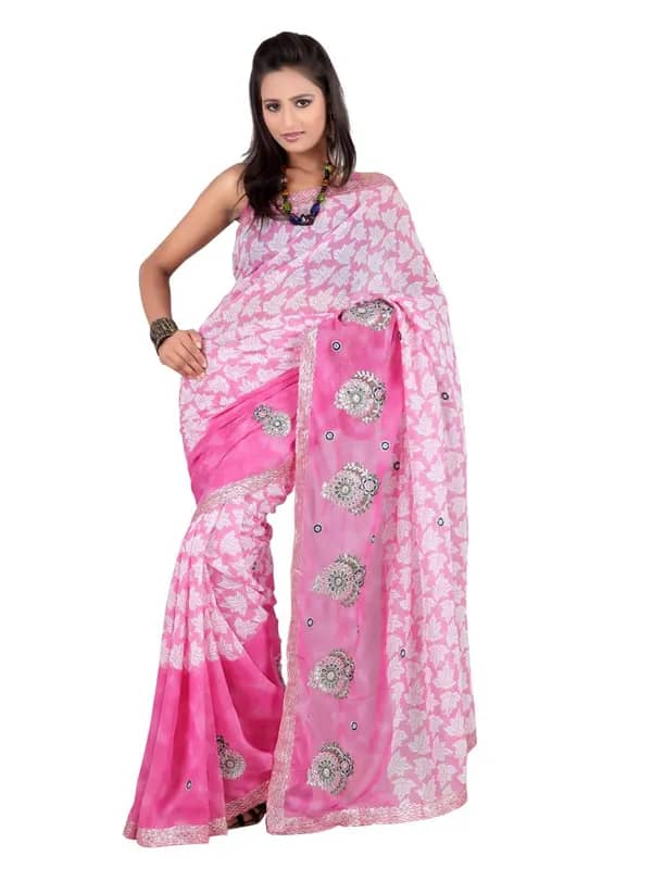 FNF Printed Pink Sari