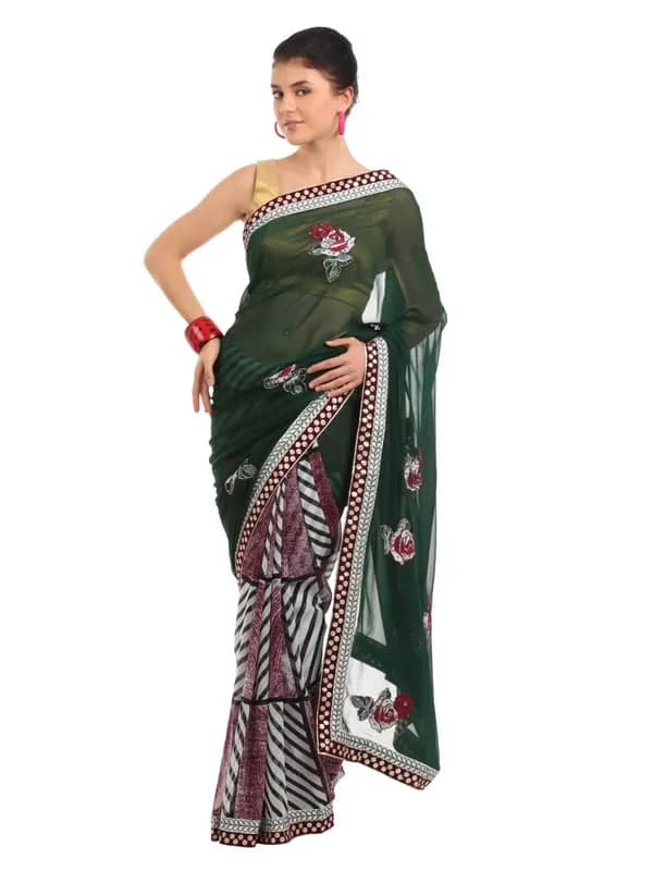 FNF Green Sari