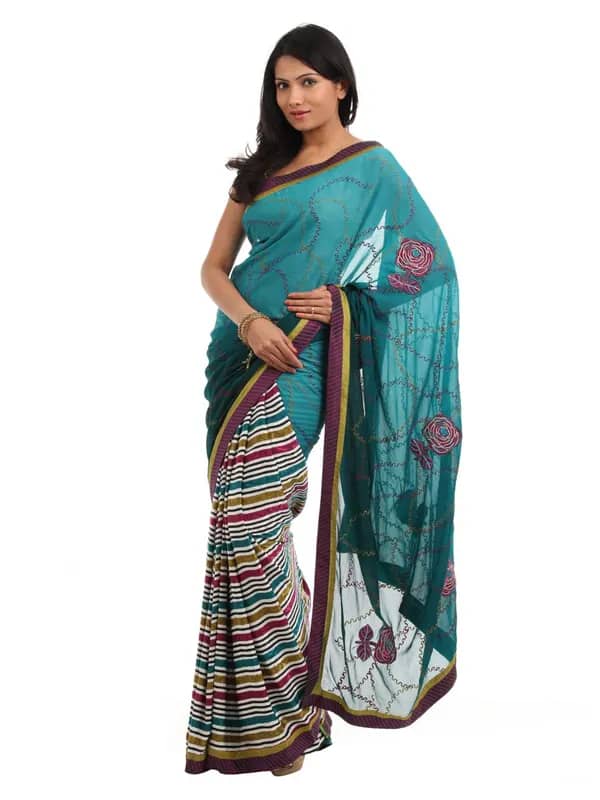 FNF Green Sari