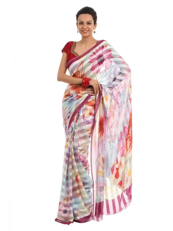 FNF Multi Coloured Printed Sari