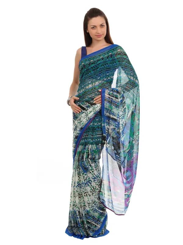 FNF Women Blue Sari