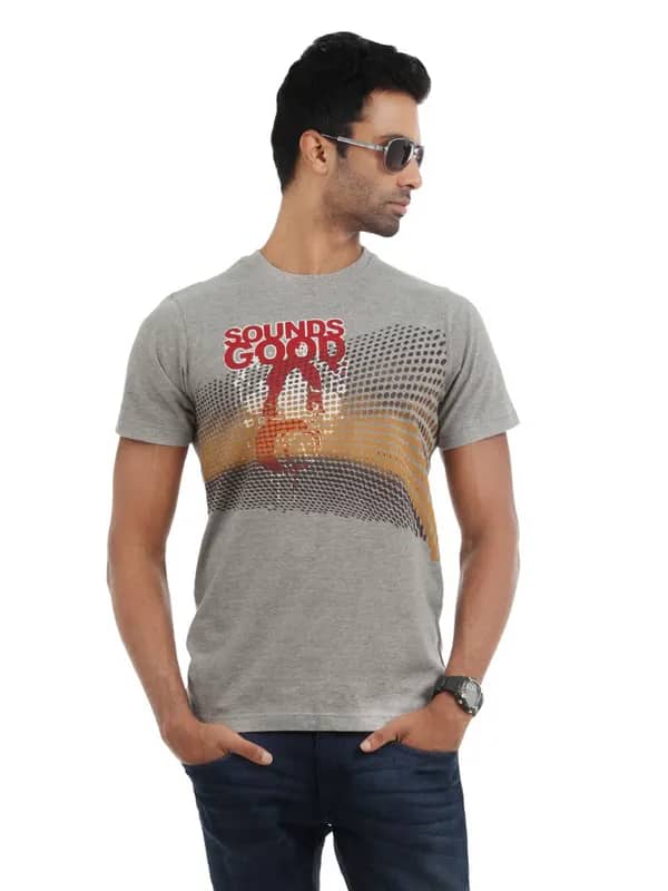 Myntra Men Grey Printed T-shirt