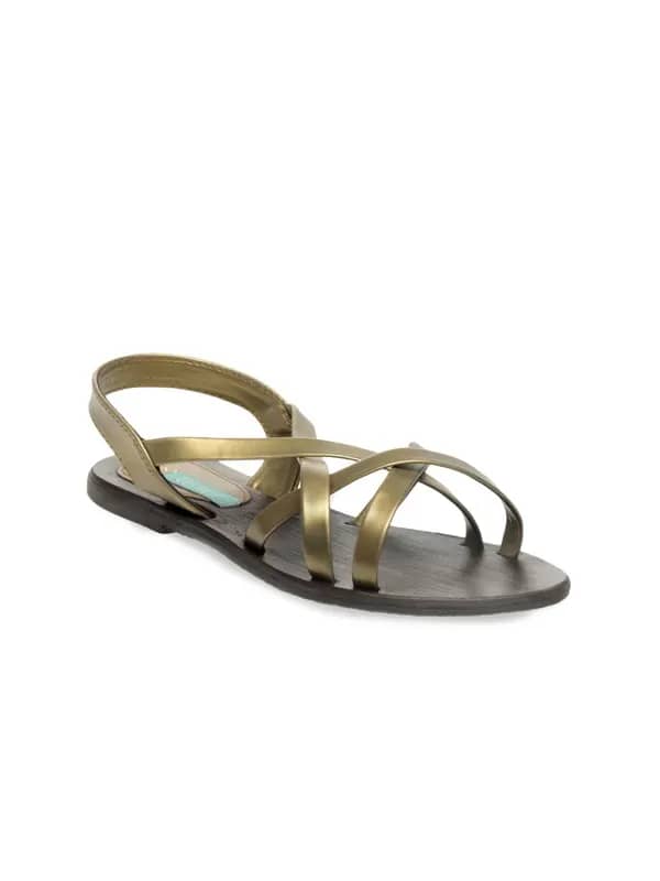 Catwalk Women Gold Toned & Brown Flats