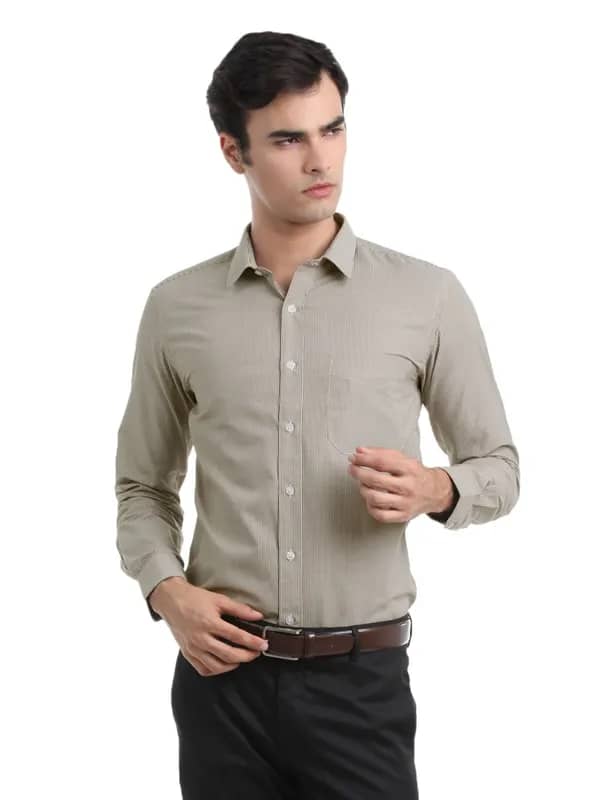 Mark Taylor Men Brown Shirt