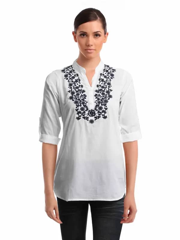 Mumbai Slang Women White Kurti
