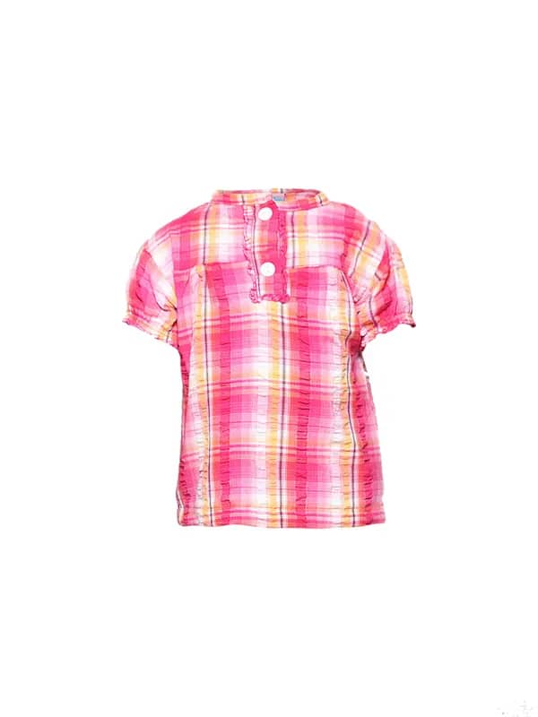 Ant Kids Girl's Pink White Check Top Kidswear