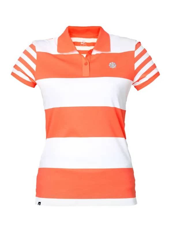 Nike Women's Striped Polo Orange T-shirt