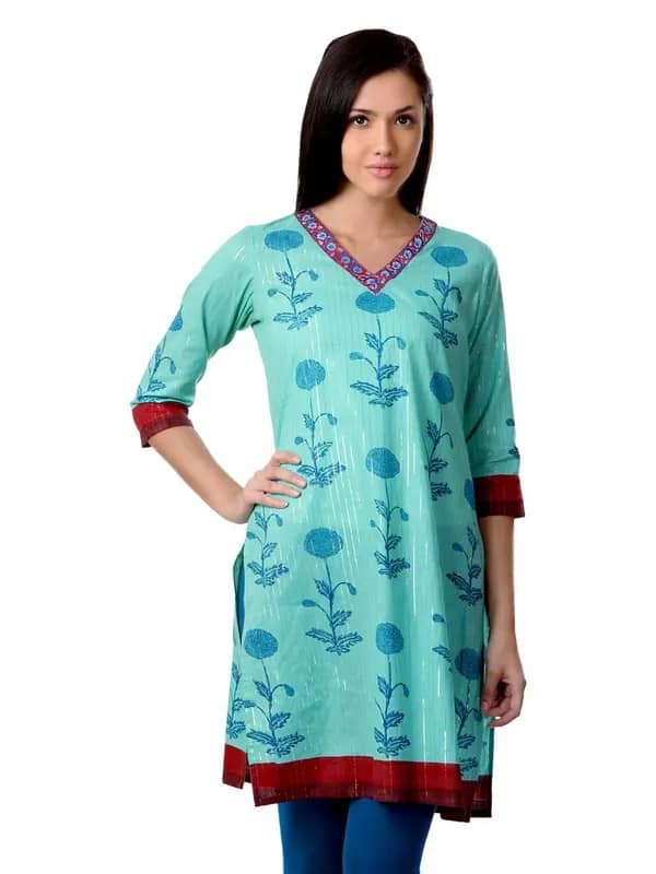 Sushilas Women Printed Green Kurta