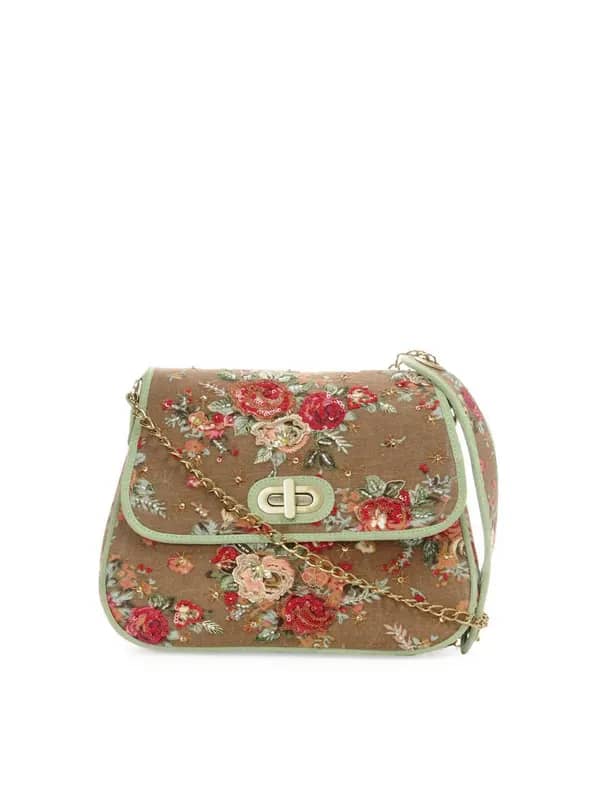 Ivory Tag Dazzling Rossete Brown Sling Bag