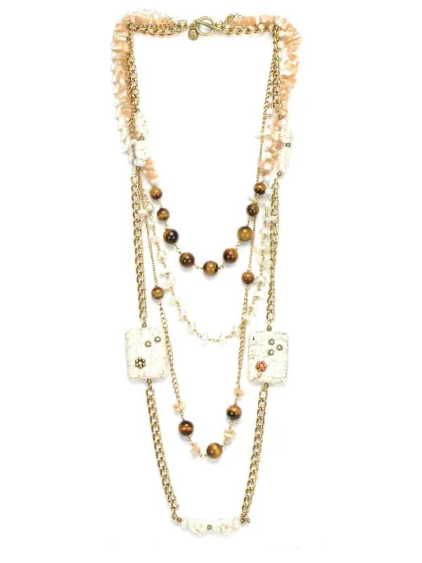 Ivory Tag Women Earthy Crust White Necklace