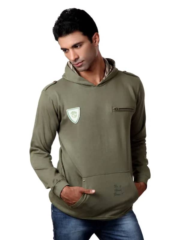 Do u speak green Men Olive Sweatshirt