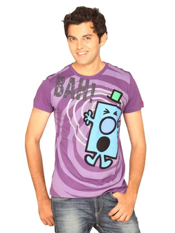 Mr.Men Men's Grumpy Purple T-shirt