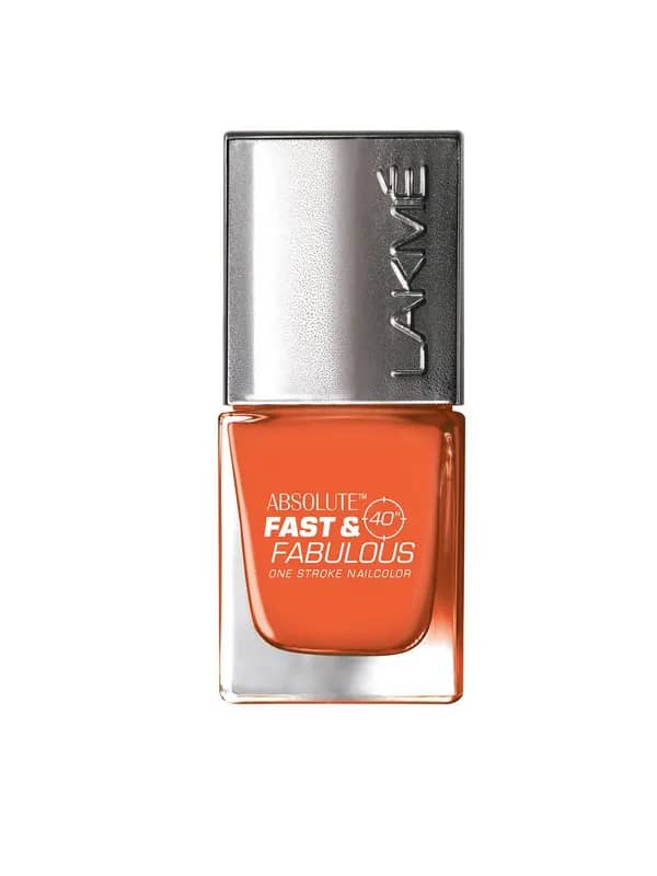 Lakme Absolute Fast & Fabulous Flaming Orange Nail Polish 13