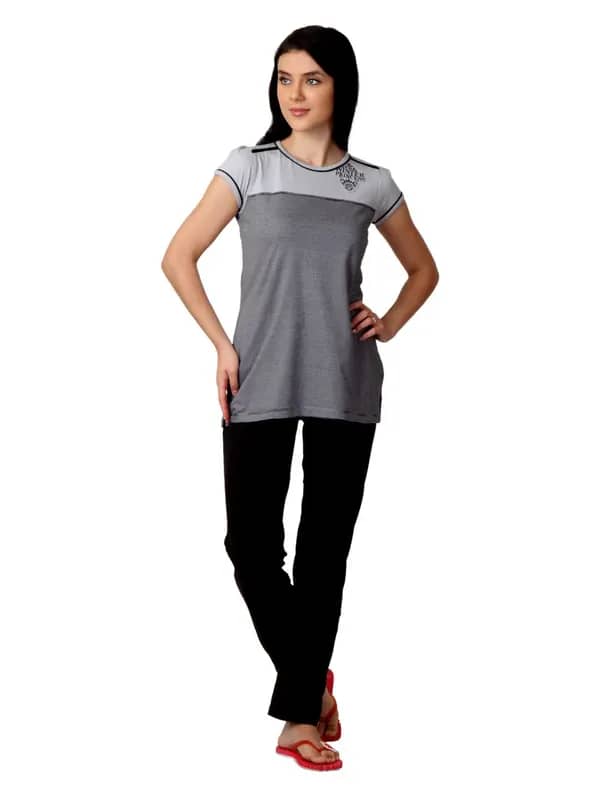 SDL by Sweet Dreams Women Black & Grey Night Suit 314771