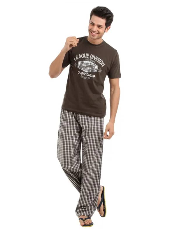 SDL by Sweet Dreams Men Brown Pyjama Set