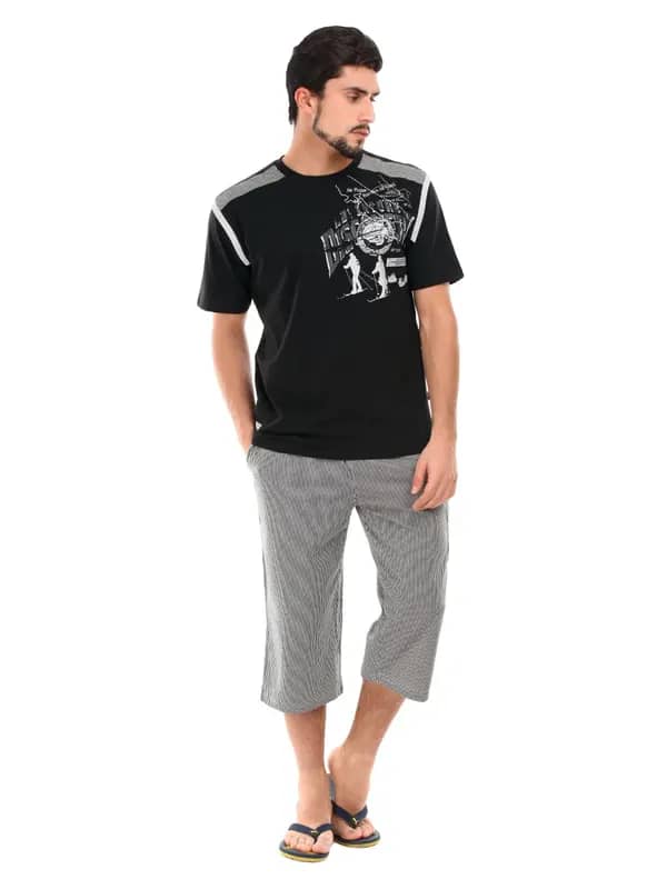 SDL by Sweet Dreams Men Black Pyjama Set