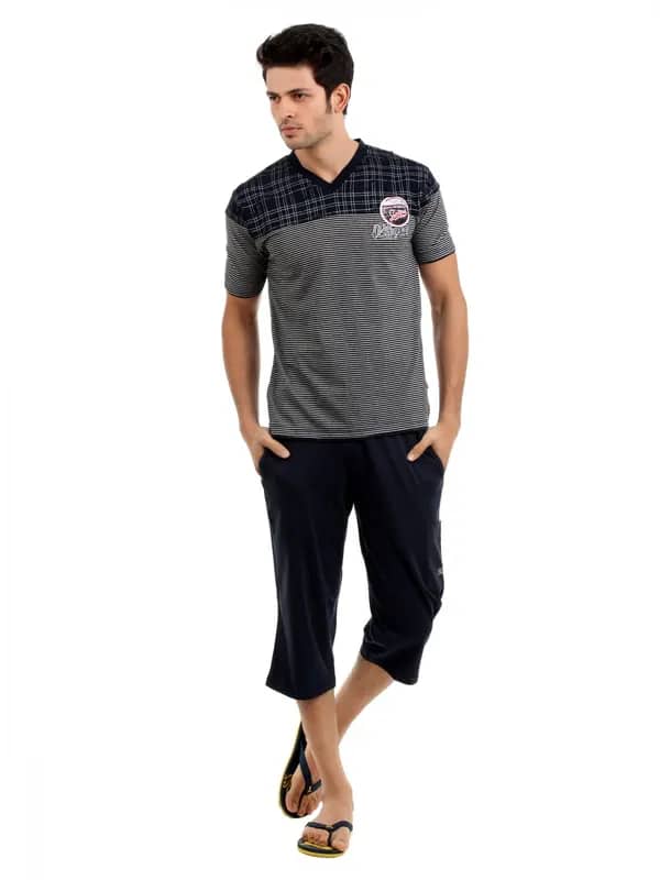 SDL by Sweet Dreams Men Navy Blue Pyjama Set
