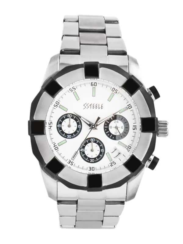 Maxima Men White Dial Chronograph Watch