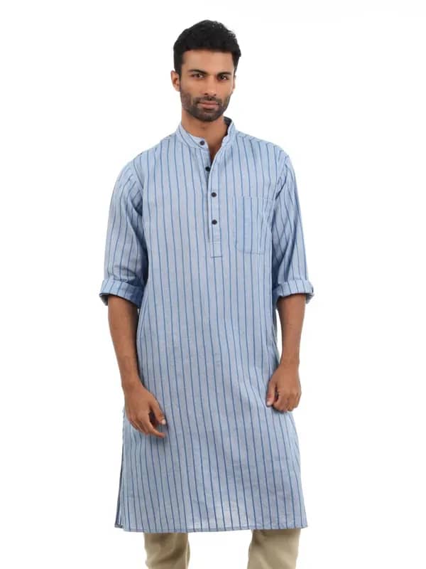 Fabindia Men Blue Kurta