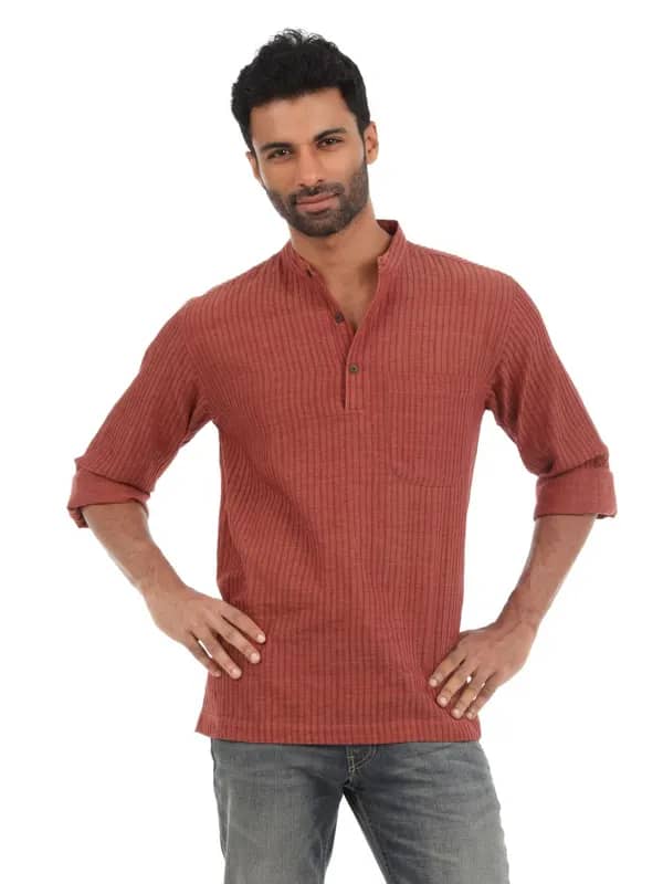 Fabindia Men Rust Kurta