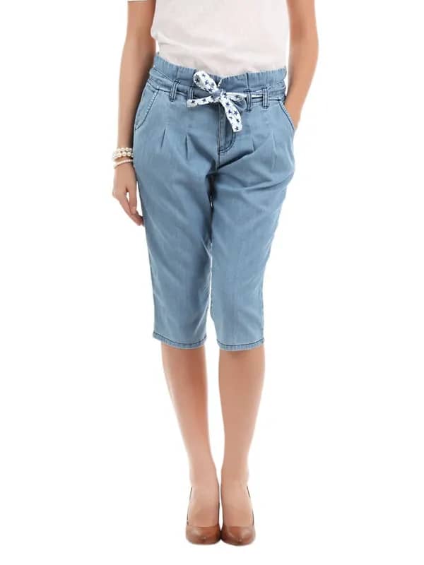 Elle Women Blue Capris
