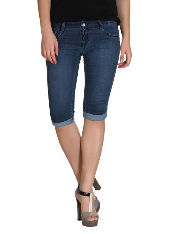Kraus Jeans Women Blue Capris