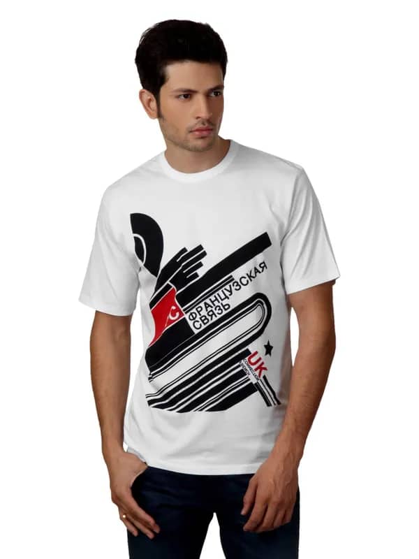 French Connection Men White T-shirt