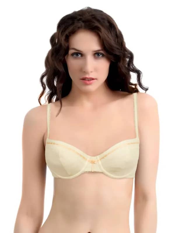 Amante Cream-Coloured Demi-Cup Balconette Bra BCPP01