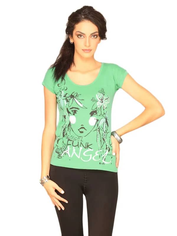 Jealous 21 Women's Green Angel T-shirt